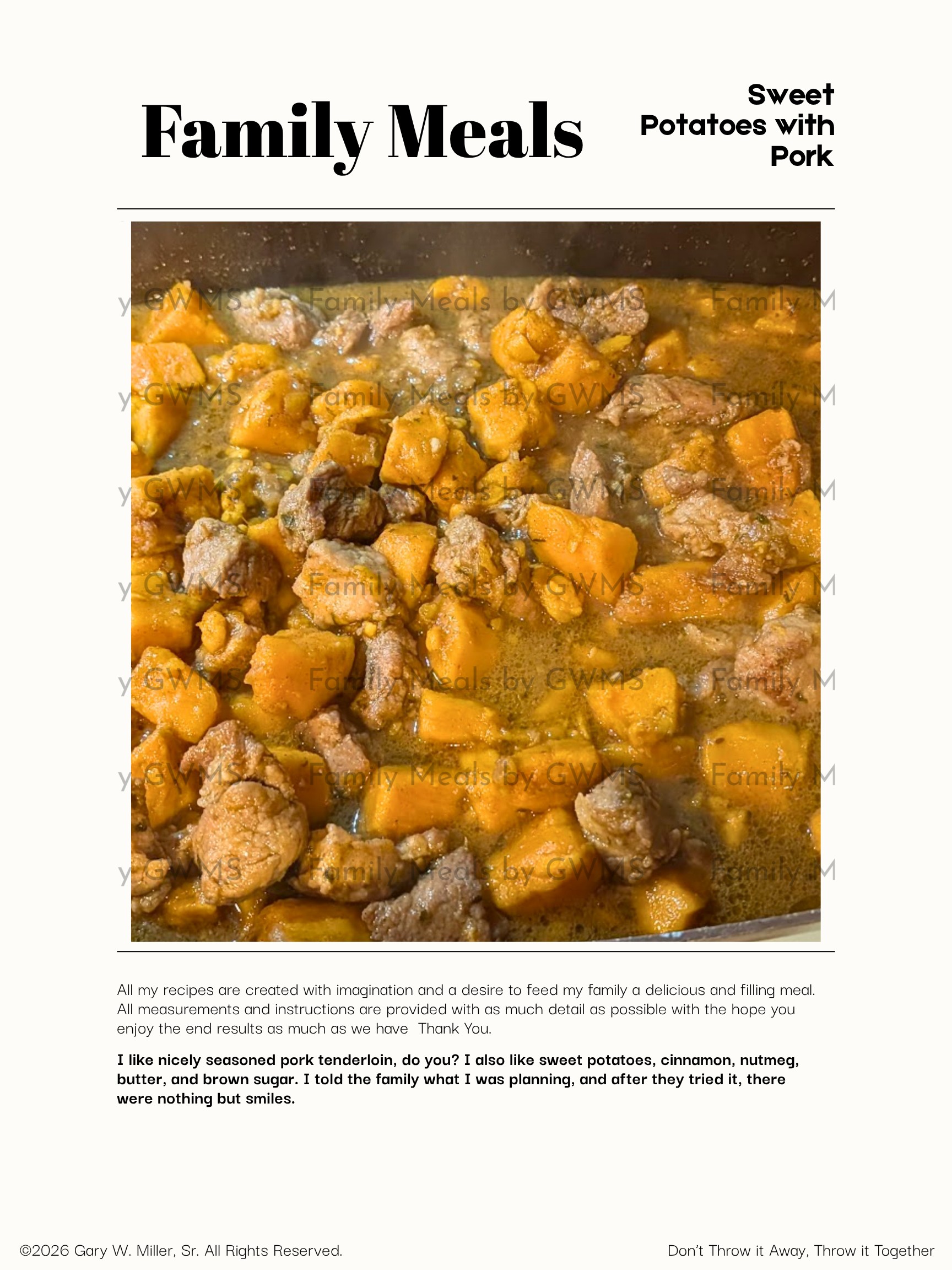 Sweet Potatoes with Pork Tenderloin
