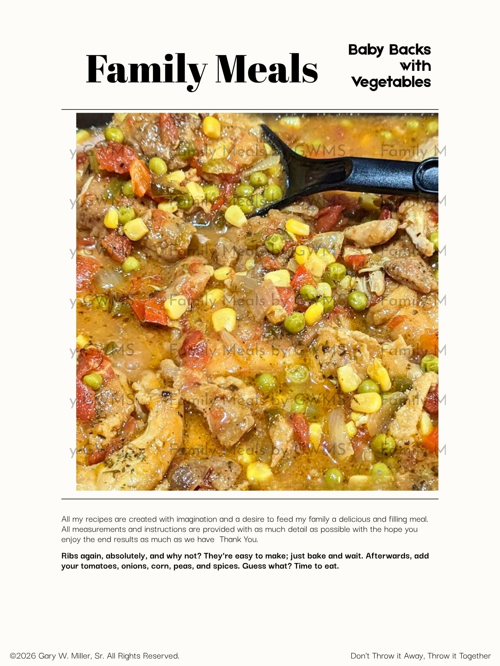 Baby Backs with Vegetables