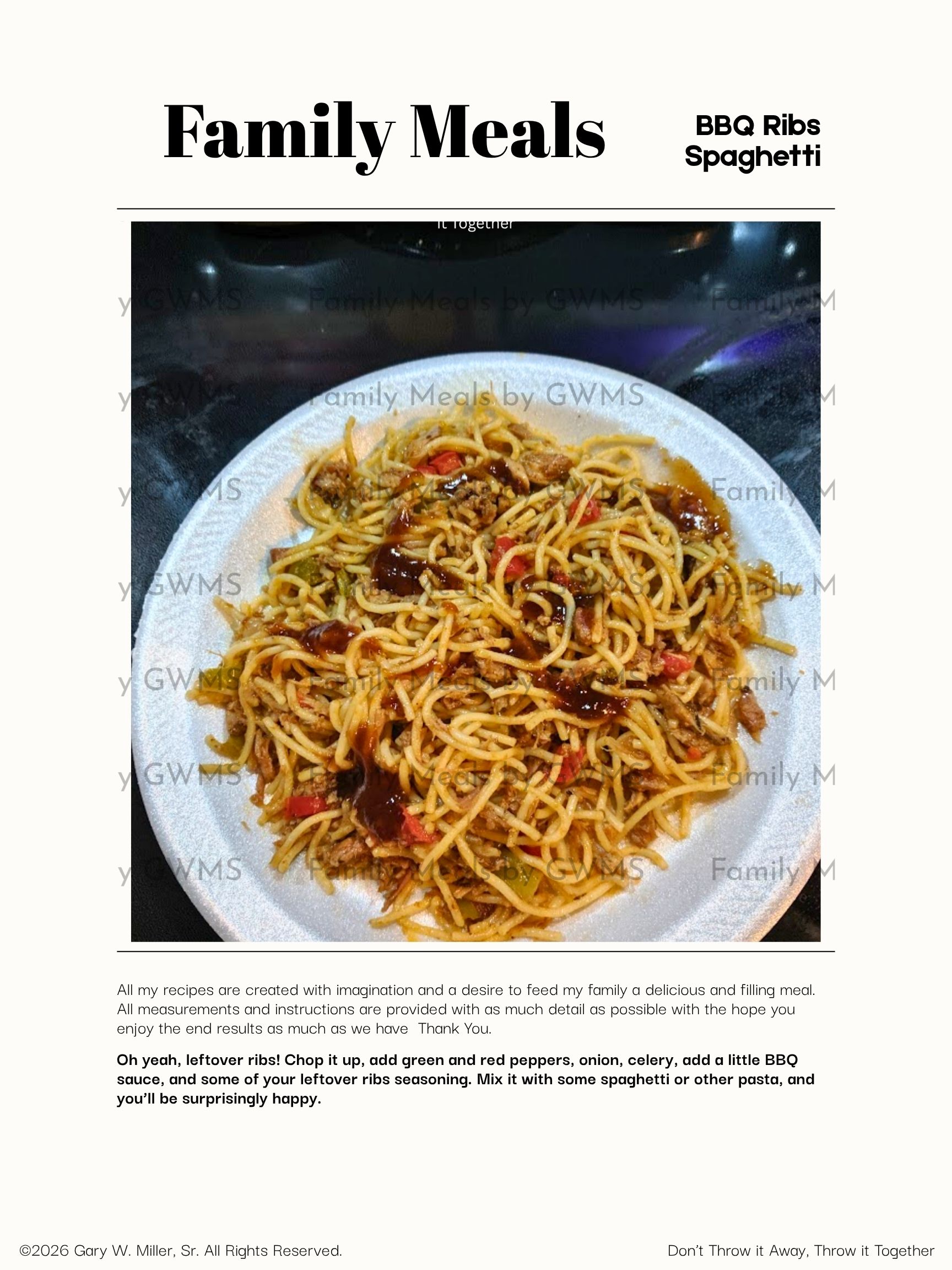 BBQ Ribs Spaghetti