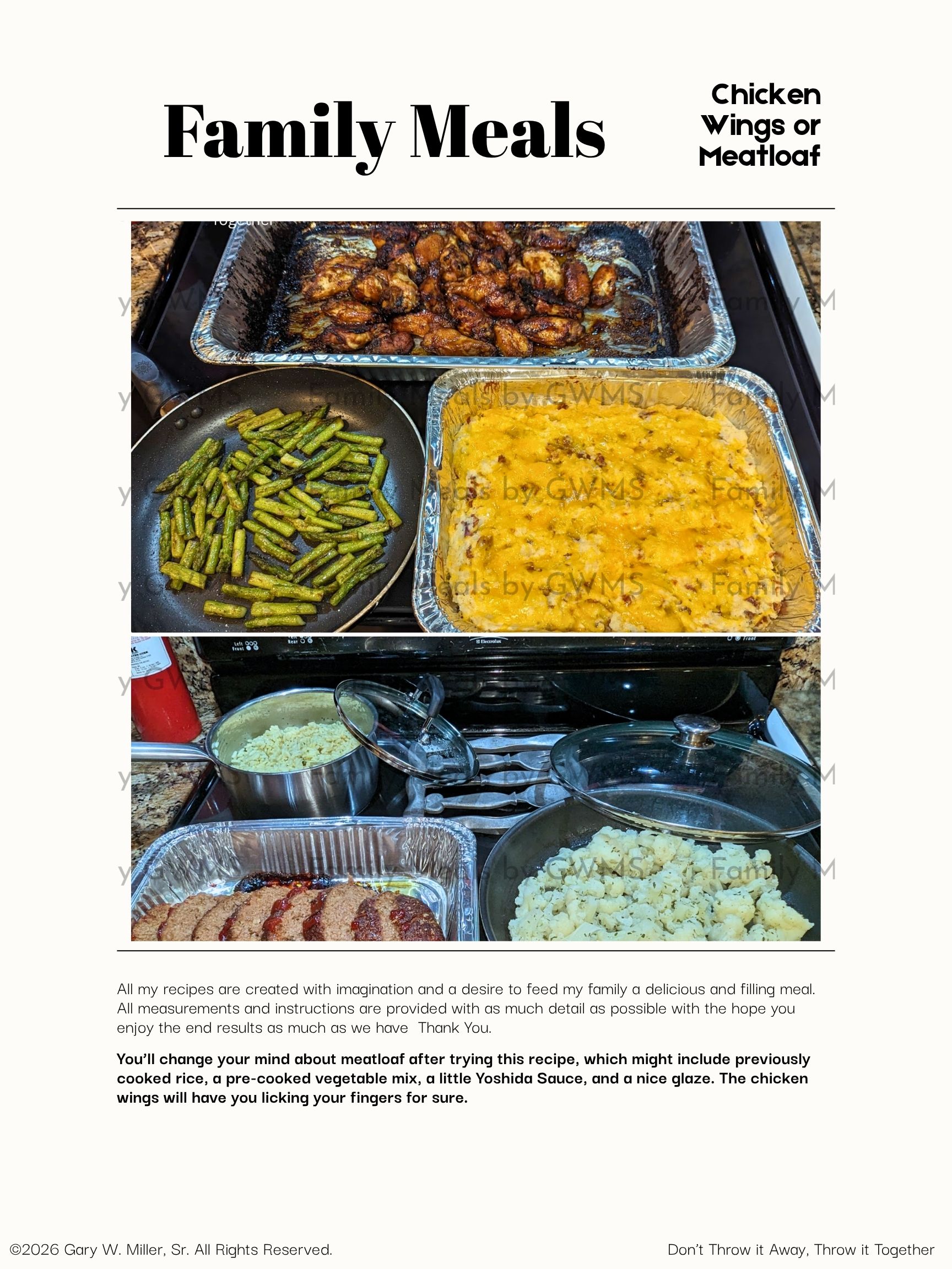 Chicken Wings or Meatloaf