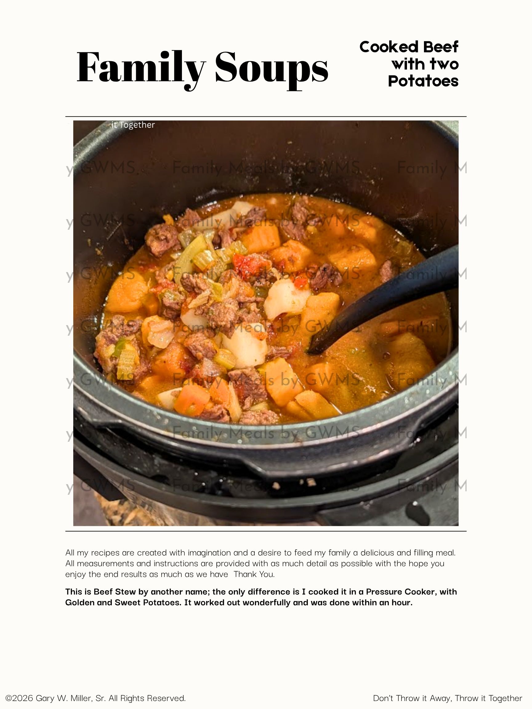 Cooked Beef with Two Potatoes