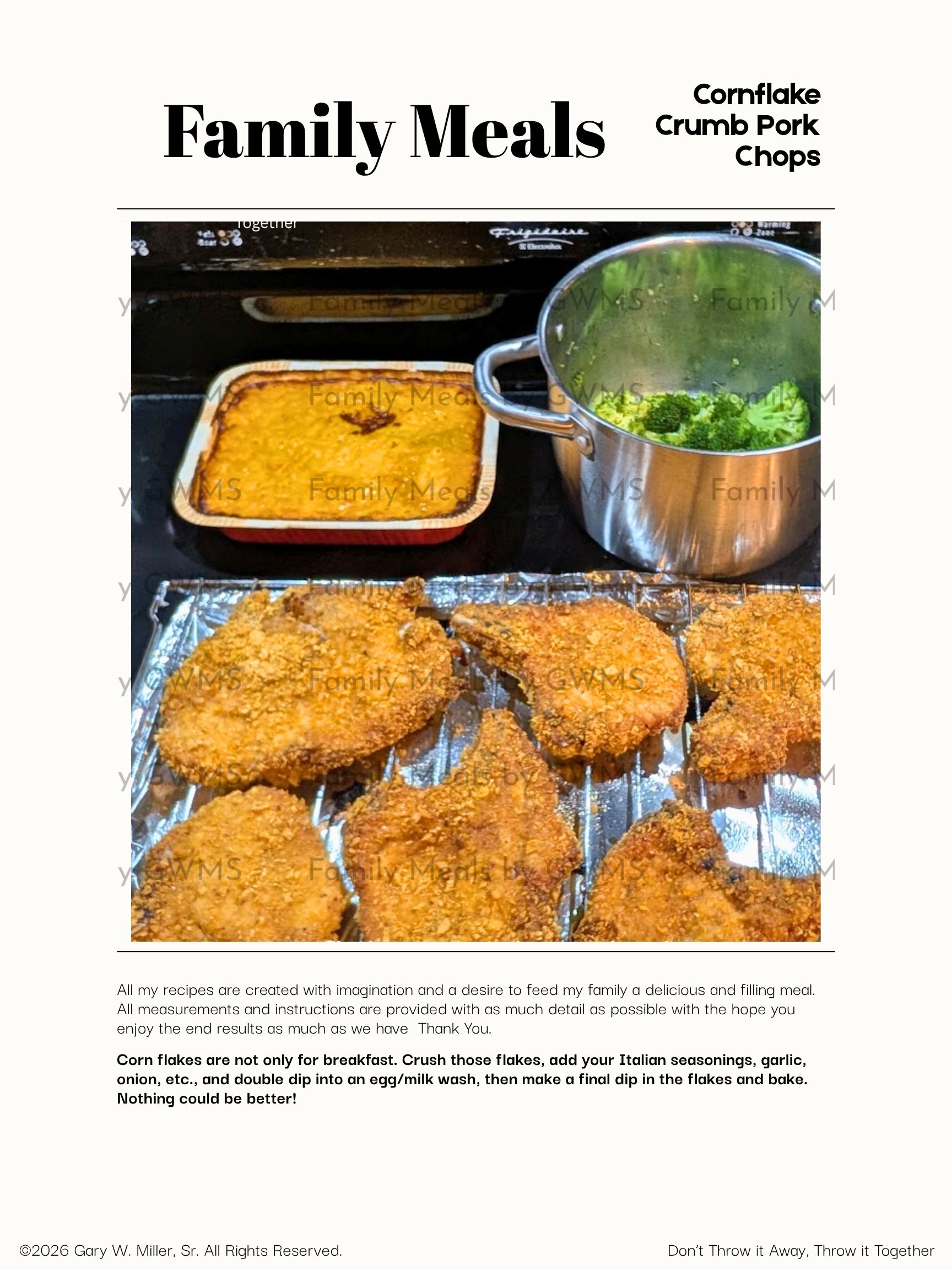 Cornflake Crumb Pork Chops