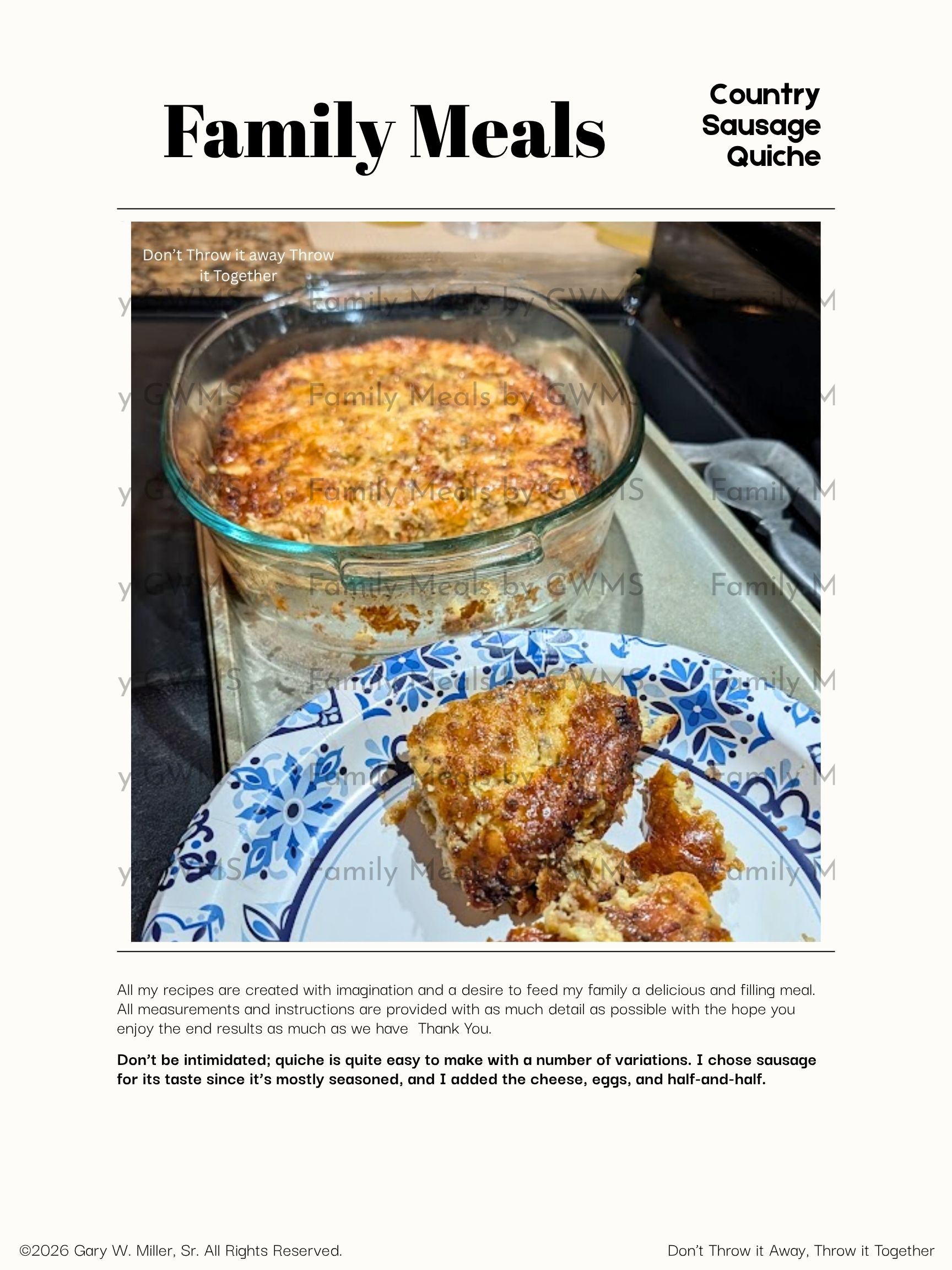 Country Sausage Quiche