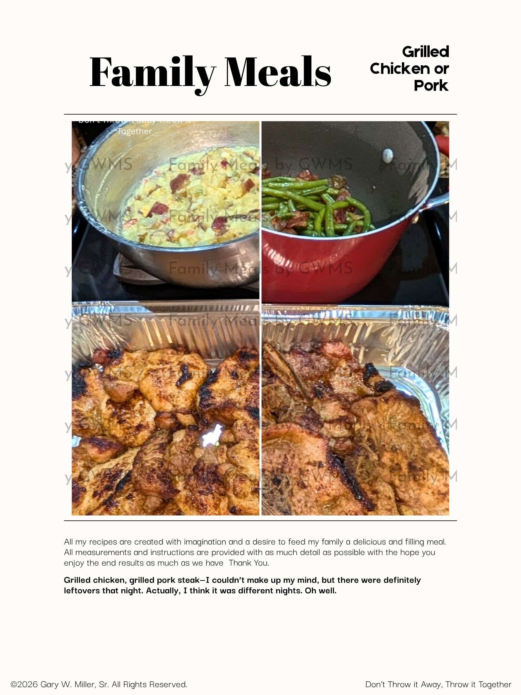 Grilled Chicken or Pork