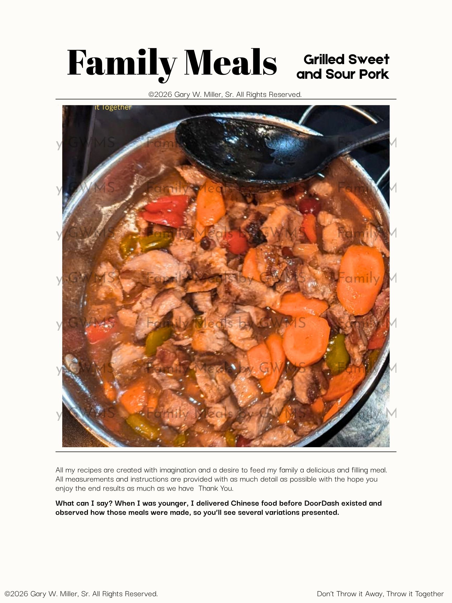 Grilled Sweet and Sour Pork
