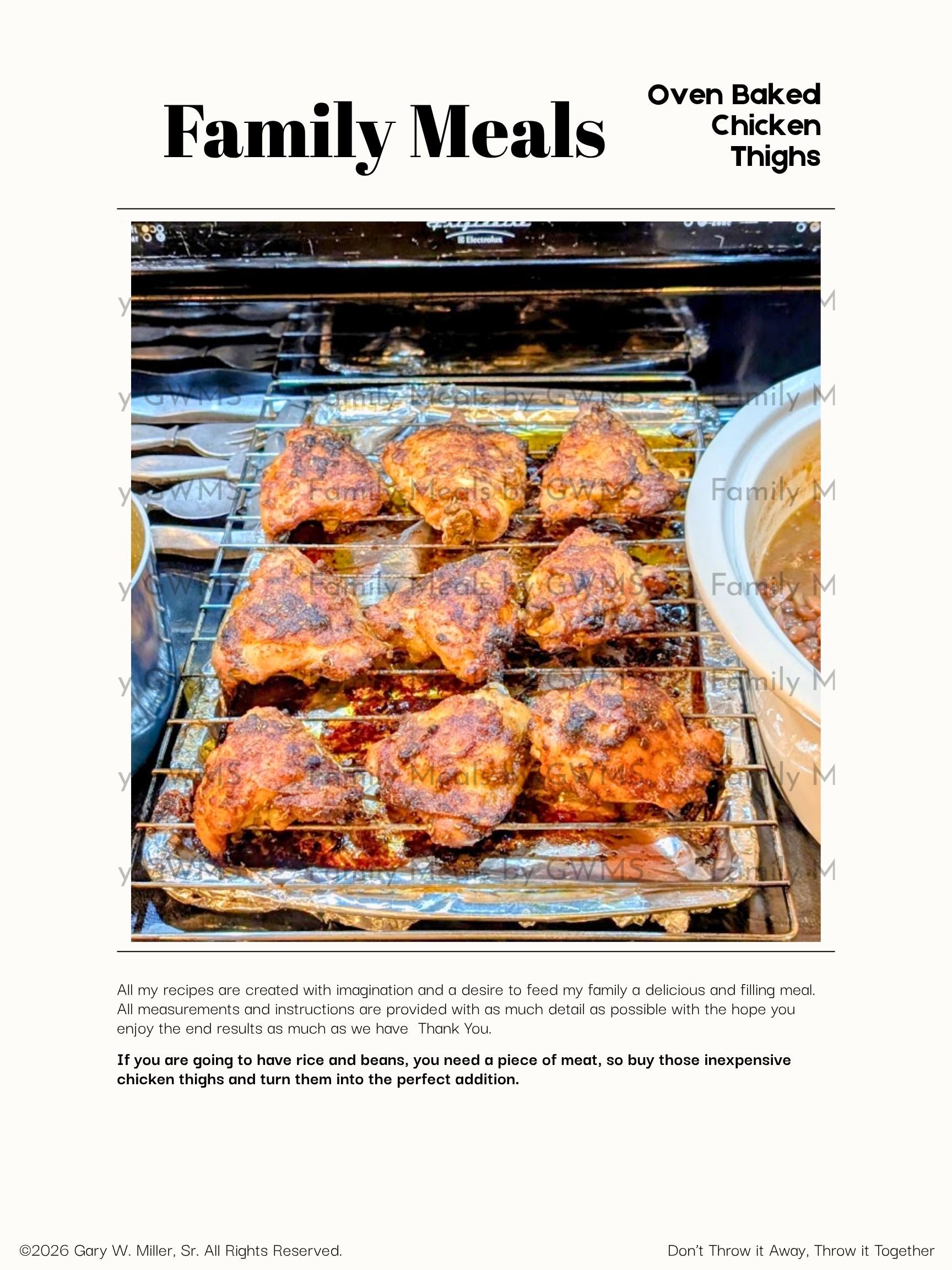 Oven Baked Chicken Thighs