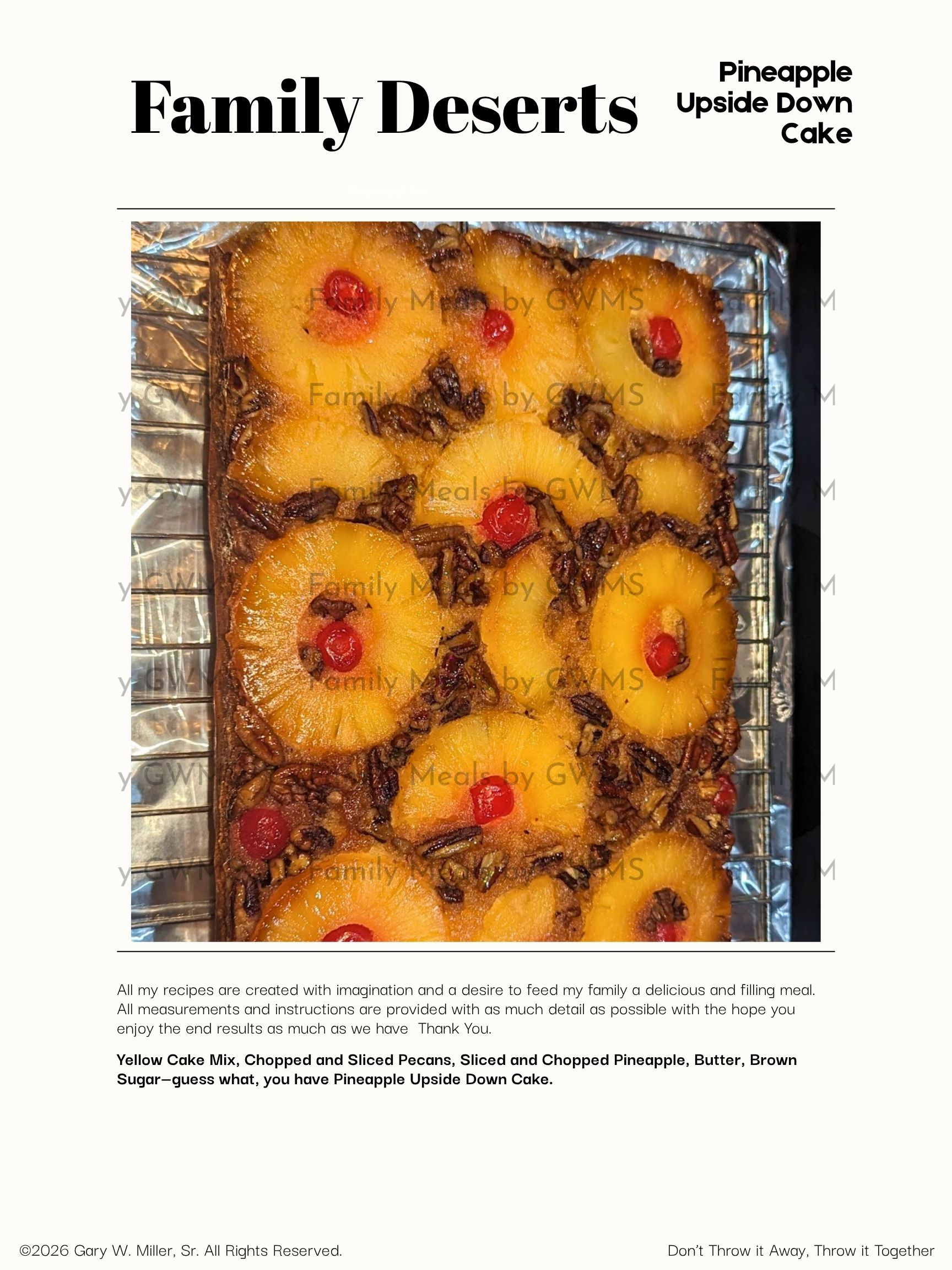 Pineapple Upside Down Cake