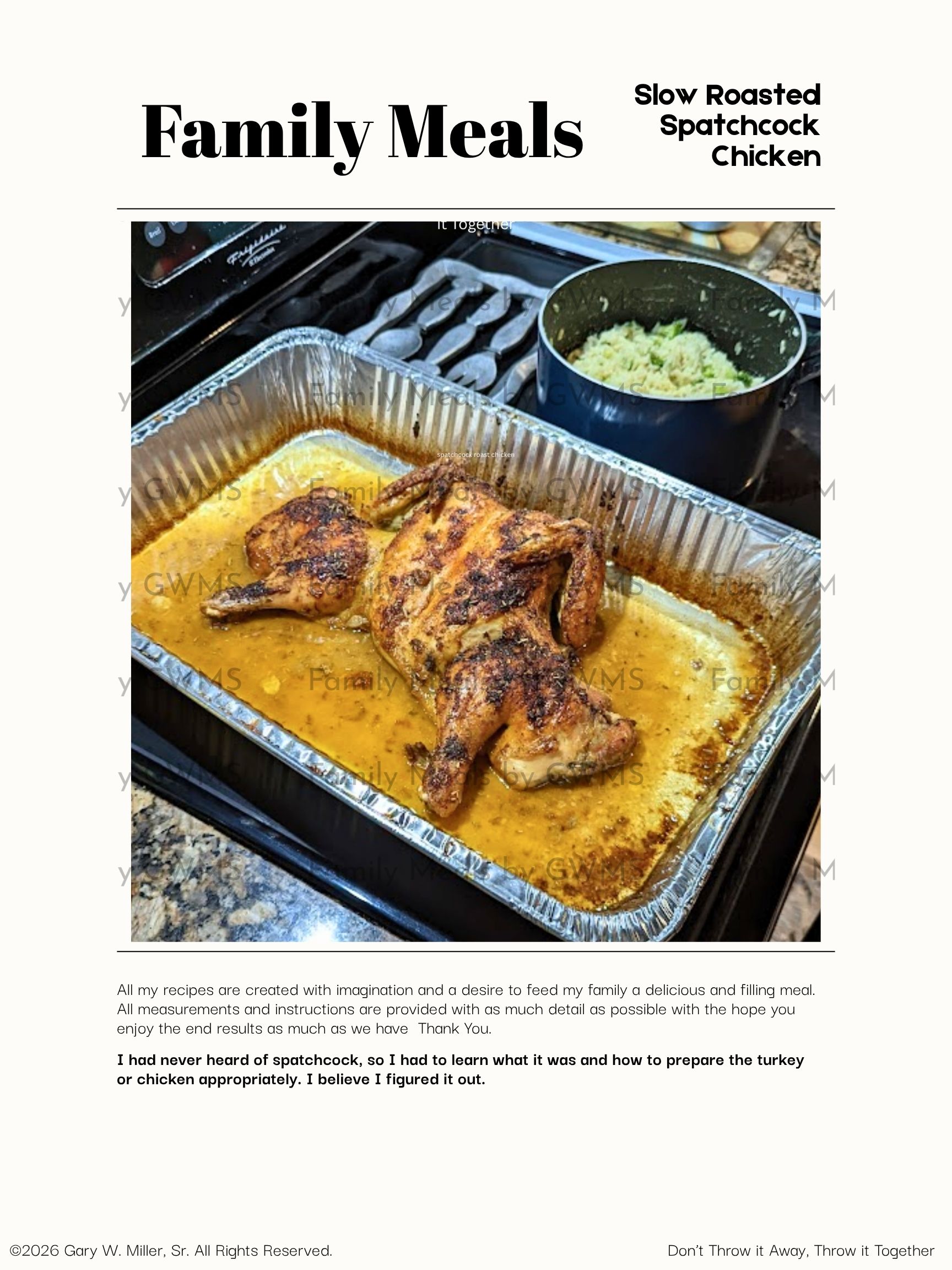 Slow Roasted Spatchcock Chicken